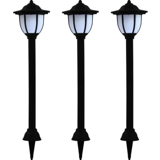 vidaXL Lighting* Outdoor Solar Lamps 3 Pcs Led Black