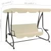 vidaXL Lawn & Garden* Outdoor Swing Bench With Canopy Sand White