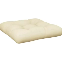 vidaXL Decor* Pallet Cushion Cream 23.6"X24.2"X3.9" Fabric