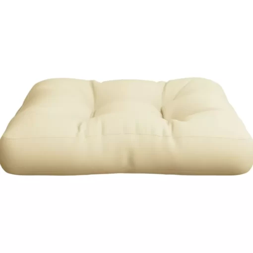 vidaXL Decor* Pallet Cushion Cream 23.6"X24.2"X3.9" Fabric