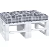 vidaXL Decor* Pallet Cushion Gray Check Pattern 47.2