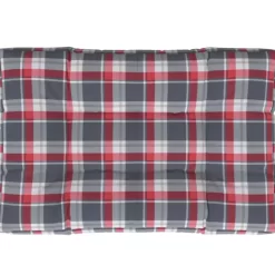 vidaXL Decor* Pallet Cushion Red Check Pattern 47.2"X31.5"X4.7" Fabric