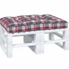 vidaXL Decor* Pallet Cushion Red Check Pattern 47.2