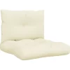 vidaXL Decor* Pallet Cushions 2 Pcs Cream Fabric