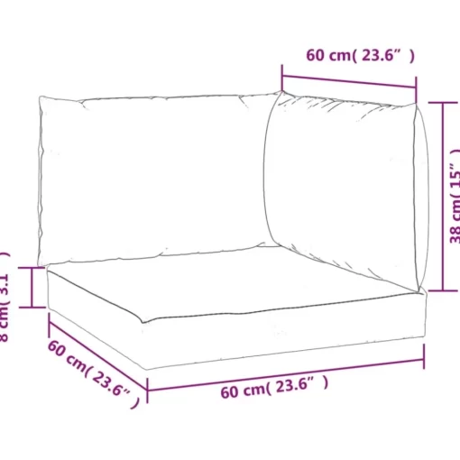 vidaXL Decor* Pallet Cushions 3 Pcs Gray Oxford Fabric