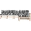 vidaXL Decor* Pallet Sofa Cushions 7 Pcs Gray Check Pattern