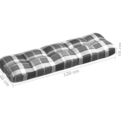 vidaXL Decor* Pallet Sofa Cushions 7 Pcs Gray Check Pattern