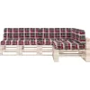 vidaXL Decor* Pallet Sofa Cushions 7 Pcs Red Check Pattern