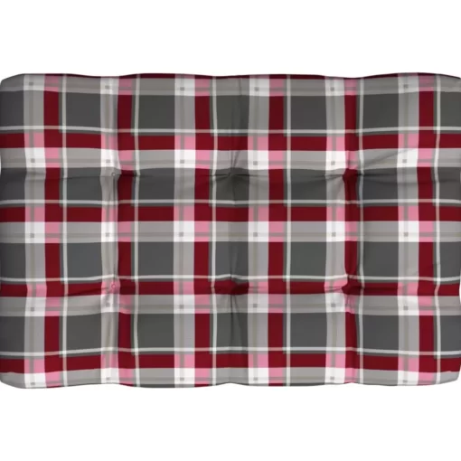 vidaXL Decor* Pallet Sofa Cushions 7 Pcs Red Check Pattern