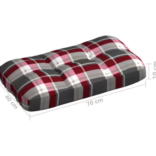 vidaXL Decor* Pallet Sofa Cushions 7 Pcs Red Check Pattern