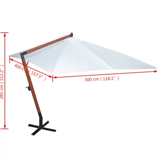 vidaXL Lawn & Garden* Parasol 118.1"X157.5" White