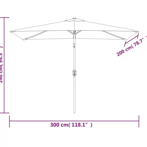 vidaXL Lawn & Garden* Parasol 78.7"X118.1" Green Rectangular