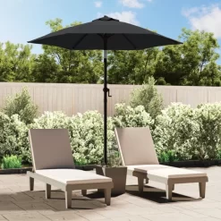 vidaXL Lawn & Garden* Parasol Anthracite 78.7"X83.1" Aluminum