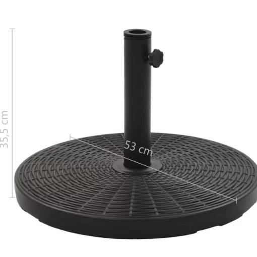 vidaXL Lawn & Garden* Parasol Base Black Round 55.1 Lbs