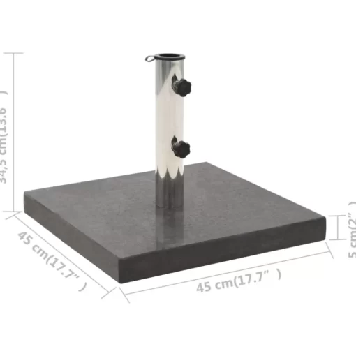 vidaXL Lawn & Garden* Parasol Base Granite 62.8 Lb Square Black