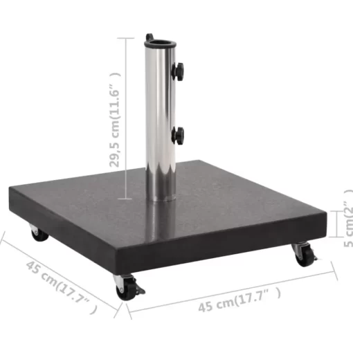 vidaXL Lawn & Garden* Parasol Base Granite 66.1 Lb Square Black