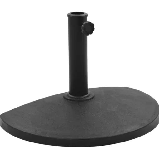 vidaXL Lawn & Garden* Parasol Base Half Round Polyresin 19.8 Lb Black