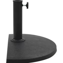 vidaXL Lawn & Garden* Parasol Base Half Round Polyresin 19.8 Lb Black