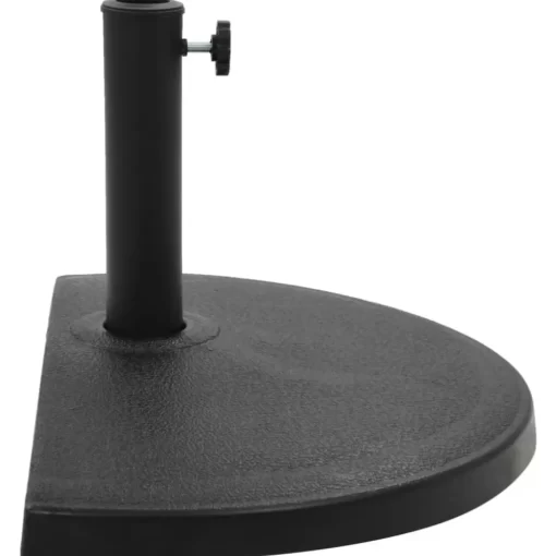 vidaXL Lawn & Garden* Parasol Base Half Round Polyresin 33.1 Lb Black