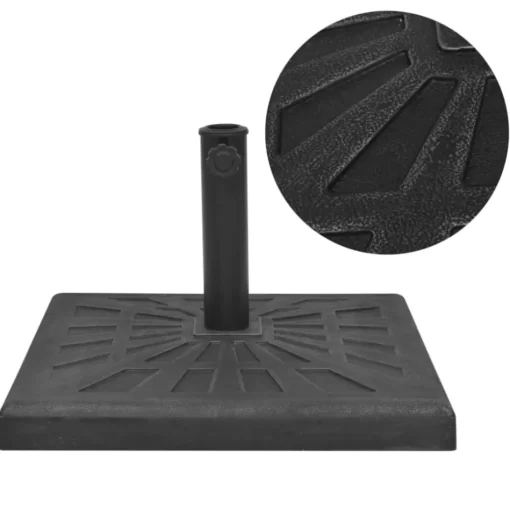 vidaXL Lawn & Garden* Parasol Base Resin Square Black 26.5 Lb