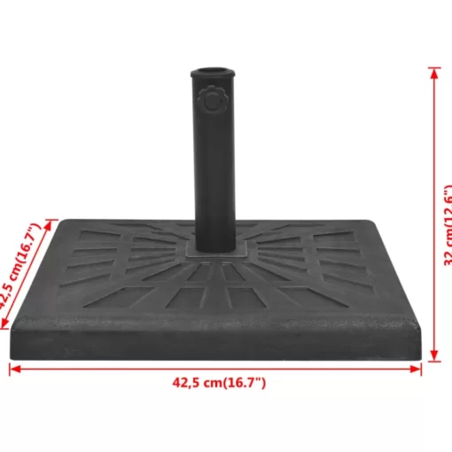 vidaXL Lawn & Garden* Parasol Base Resin Square Black 26.5 Lb