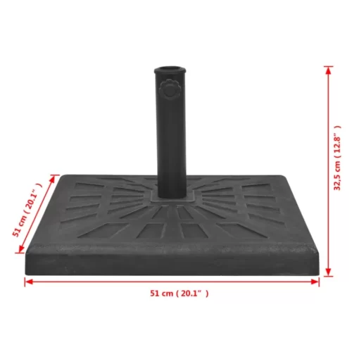 vidaXL Lawn & Garden* Parasol Base Resin Square Black 41.9 Lb