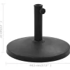 vidaXL Lawn & Garden* Parasol Base Round Polyresin 22 Lb Black