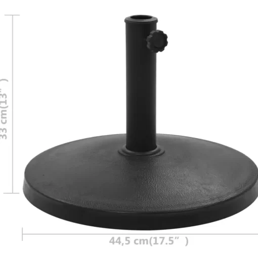 vidaXL Lawn & Garden* Parasol Base Round Polyresin 22 Lb Black