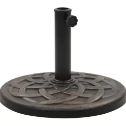 vidaXL Lawn & Garden* Parasol Base Round Polyresin 24.3 Lb Bronze