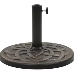 vidaXL Lawn & Garden* Parasol Base Round Polyresin 24.3 Lb Bronze