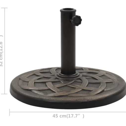 vidaXL Lawn & Garden* Parasol Base Round Polyresin 24.3 Lb Bronze