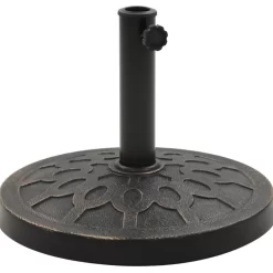 vidaXL Lawn & Garden* Parasol Base Round Polyresin 28.7 Lb Bronze