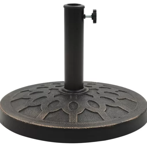 vidaXL Lawn & Garden* Parasol Base Round Polyresin 28.7 Lb Bronze