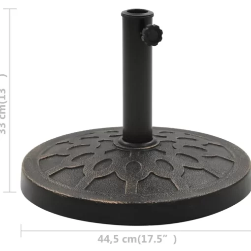 vidaXL Lawn & Garden* Parasol Base Round Polyresin 28.7 Lb Bronze