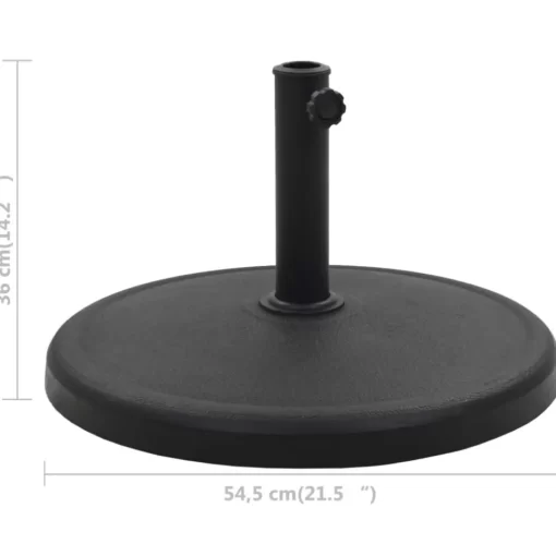 vidaXL Lawn & Garden* Parasol Base Round Polyresin 41.9 Lb Black