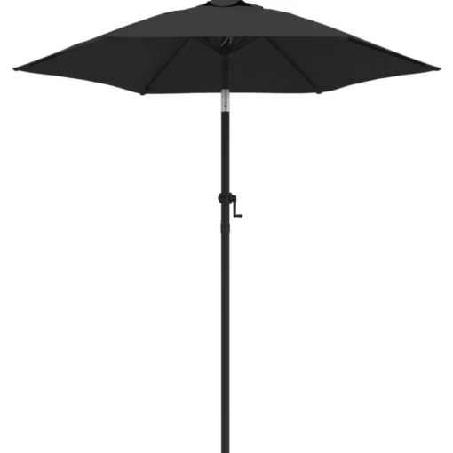 vidaXL Lawn & Garden* Parasol Black 78.7"X88.2" Aluminum