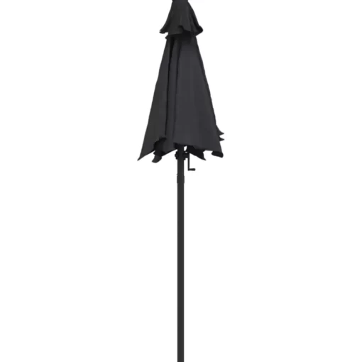 vidaXL Lawn & Garden* Parasol Black 78.7"X88.2" Aluminum