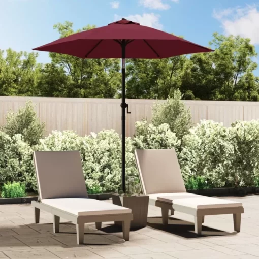 vidaXL Lawn & Garden* Parasol Burgundy 78.7"X83.1" Aluminum