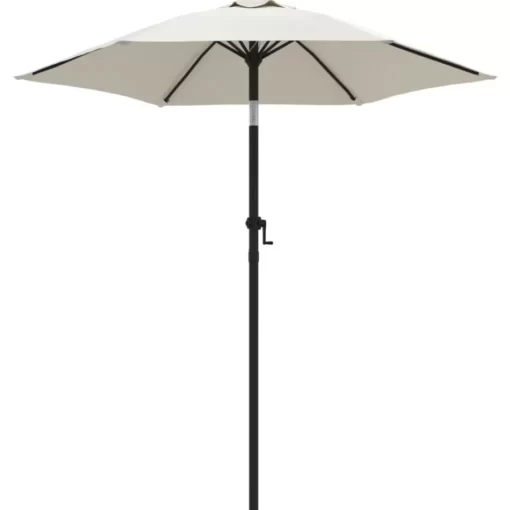 vidaXL Lawn & Garden* Parasol Sand White 78.7"X83.1" Aluminum