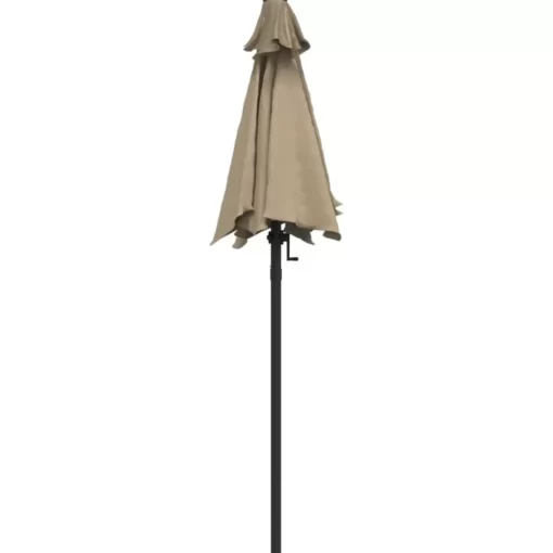 vidaXL Lawn & Garden* Parasol Taupe 78.7"X83.1" Aluminum