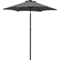 vidaXL Lawn & Garden* Parasol With Led Lights Anthracite 78.7"X83.1" Aluminum