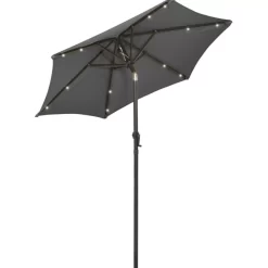 vidaXL Lawn & Garden* Parasol With Led Lights Anthracite 78.7"X83.1" Aluminum