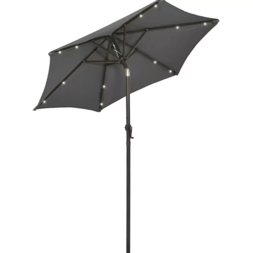 vidaXL Lawn & Garden* Parasol With Led Lights Anthracite 78.7"X83.1" Aluminum