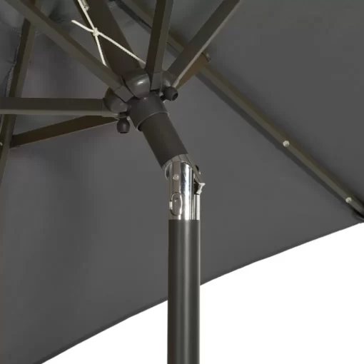 vidaXL Lawn & Garden* Parasol With Led Lights Anthracite 78.7"X83.1" Aluminum