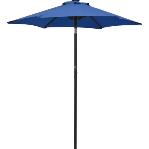 vidaXL Lawn & Garden* Parasol With Led Lights Azure Blue 78.7"X83.1" Aluminum