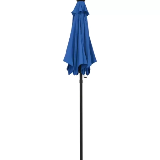 vidaXL Lawn & Garden* Parasol With Led Lights Azure Blue 78.7"X83.1" Aluminum