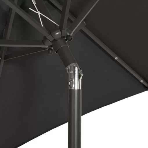 vidaXL Lawn & Garden* Parasol With Led Lights Black 78.7"X83.1" Aluminum