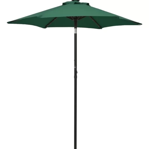 vidaXL Lawn & Garden* Parasol With Led Lights Green 78.7"X83.1" Aluminum