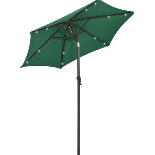 vidaXL Lawn & Garden* Parasol With Led Lights Green 78.7"X83.1" Aluminum