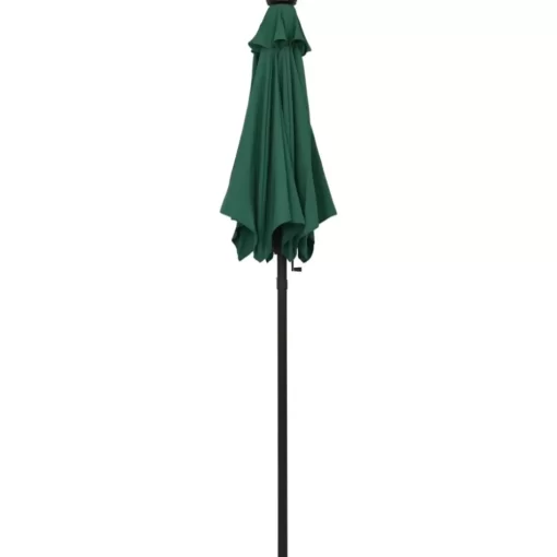 vidaXL Lawn & Garden* Parasol With Led Lights Green 78.7"X83.1" Aluminum